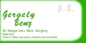 gergely benz business card